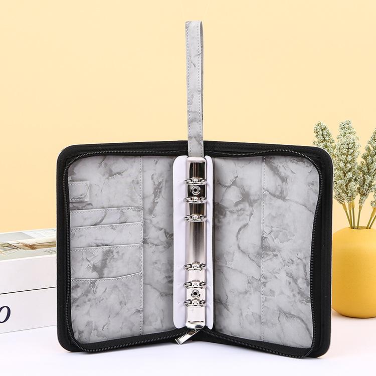 A6 Hand Zip Bag Marble Loose Leaf Binder Notebook Inner Core Cover Note Book Planner Office Stationery Supplies