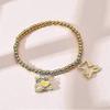 Gold Plated Bear Face Steel Beads Bracelets For Women, Bear Bracelets And Stretch Hearts Lovely Brac New Arrival