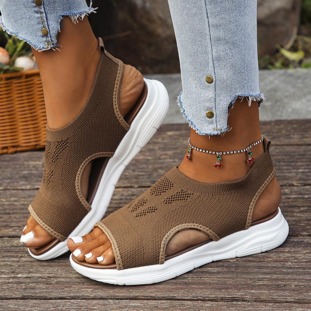 Women Summer Shoes New Mesh Fish Platform Sandals Women's Open Toe Wedge Sandals Ladies Light Casual Shoes Zapatos Mujer