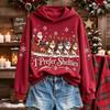 Women's Casual Hooded Sweatshirt with Christmas Letter A Print for Holiday and Everyday Wear