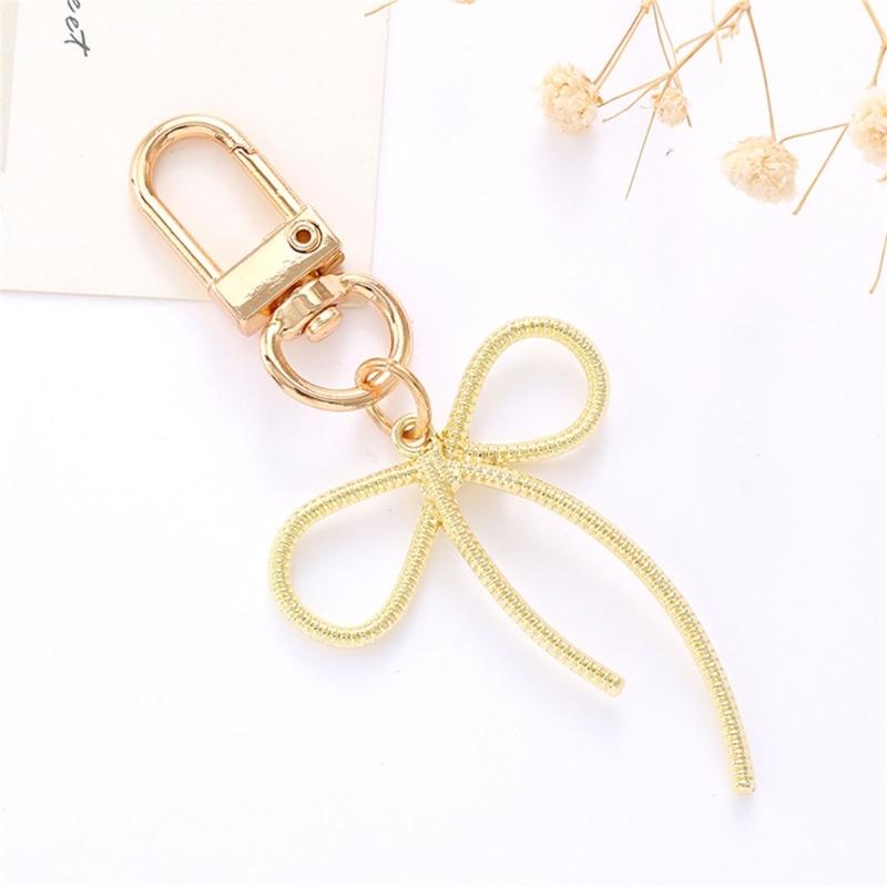 Fashion Bowknot Keyholders Lovely Bows Keychain Metal Keyrings Creative Bag Charm Handbag Charm for Women Girls