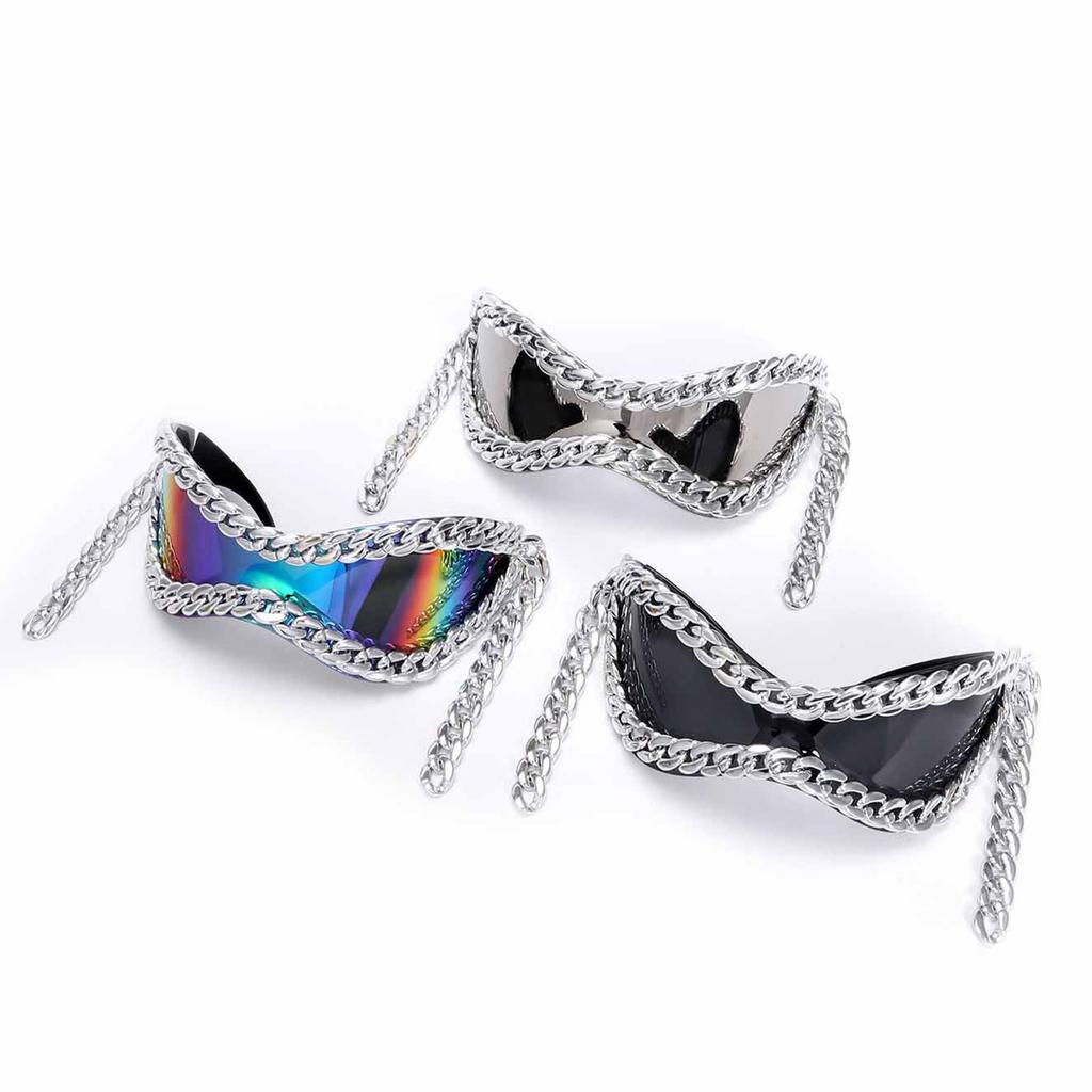 Stylish Women's Sunglasses With Elegant Metal Chain Frame For Various Occasion Daily Use and Punk Party Eye Glasses