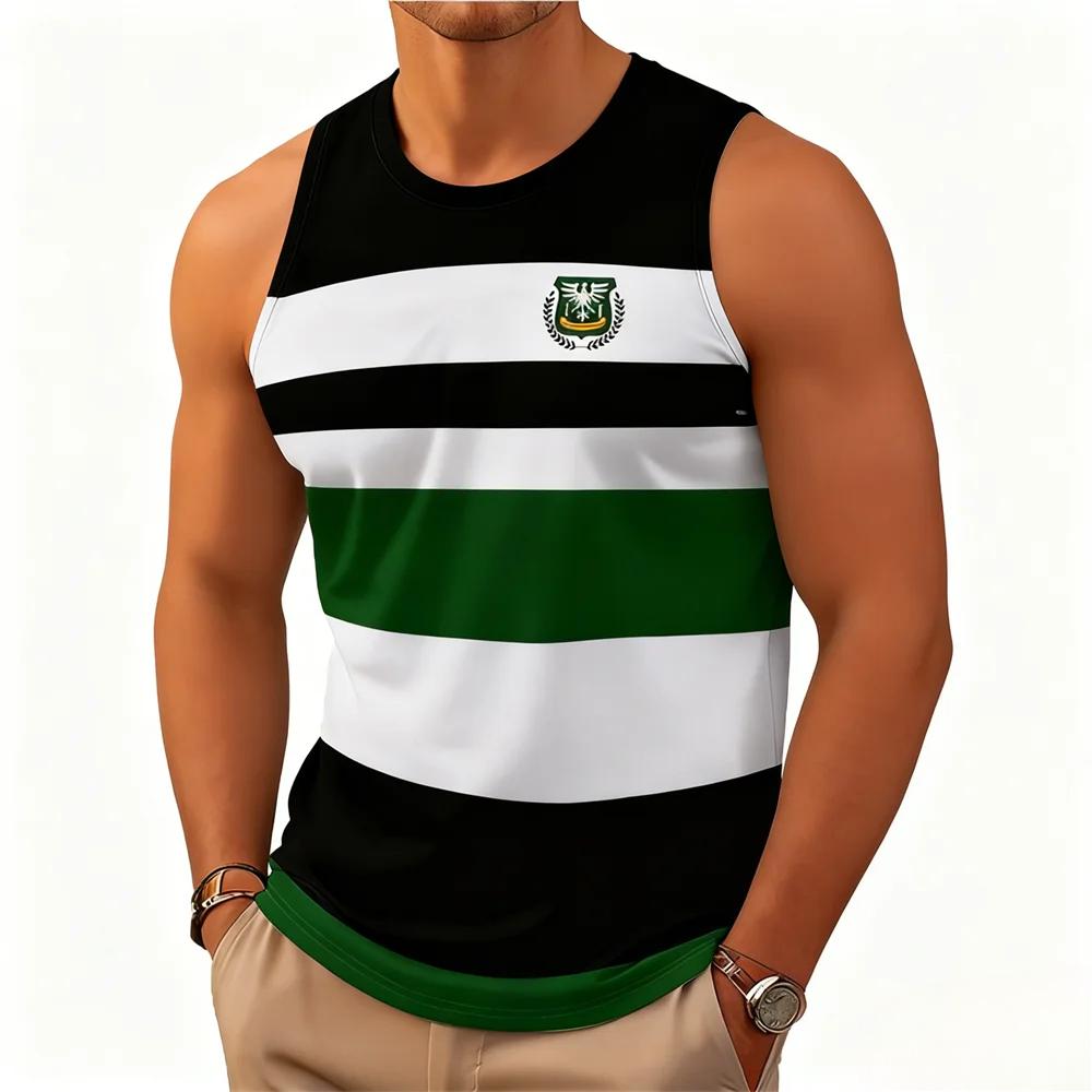 Классический мужской жилет в полоску, летний, повседневный, с круглым вырезом, удобный, мягкий, дышащий, без рукавов 6XL