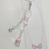 Handmade Butterfly Matching Phone Charm Pink And White Keychain Y2K Star Cute Bowknot Bead Handmade Sweet Girl Keychain Love