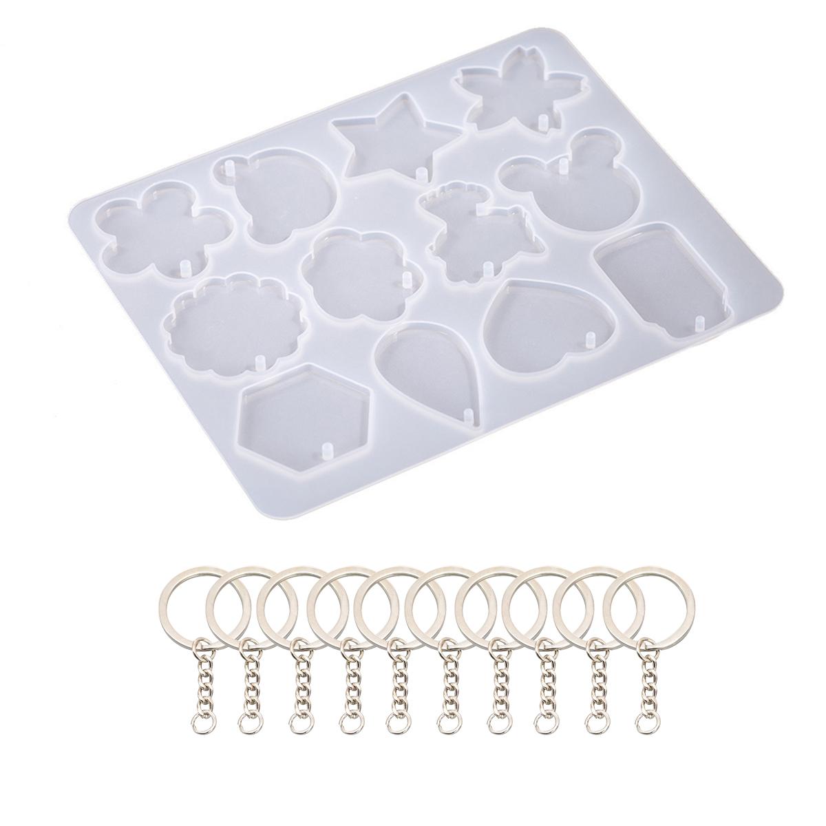 Diy Dropper Geometric Shape Pendant Silicone Mold Earrings Hanging Keychain Jewelry Love Cat Head Silicone Mold