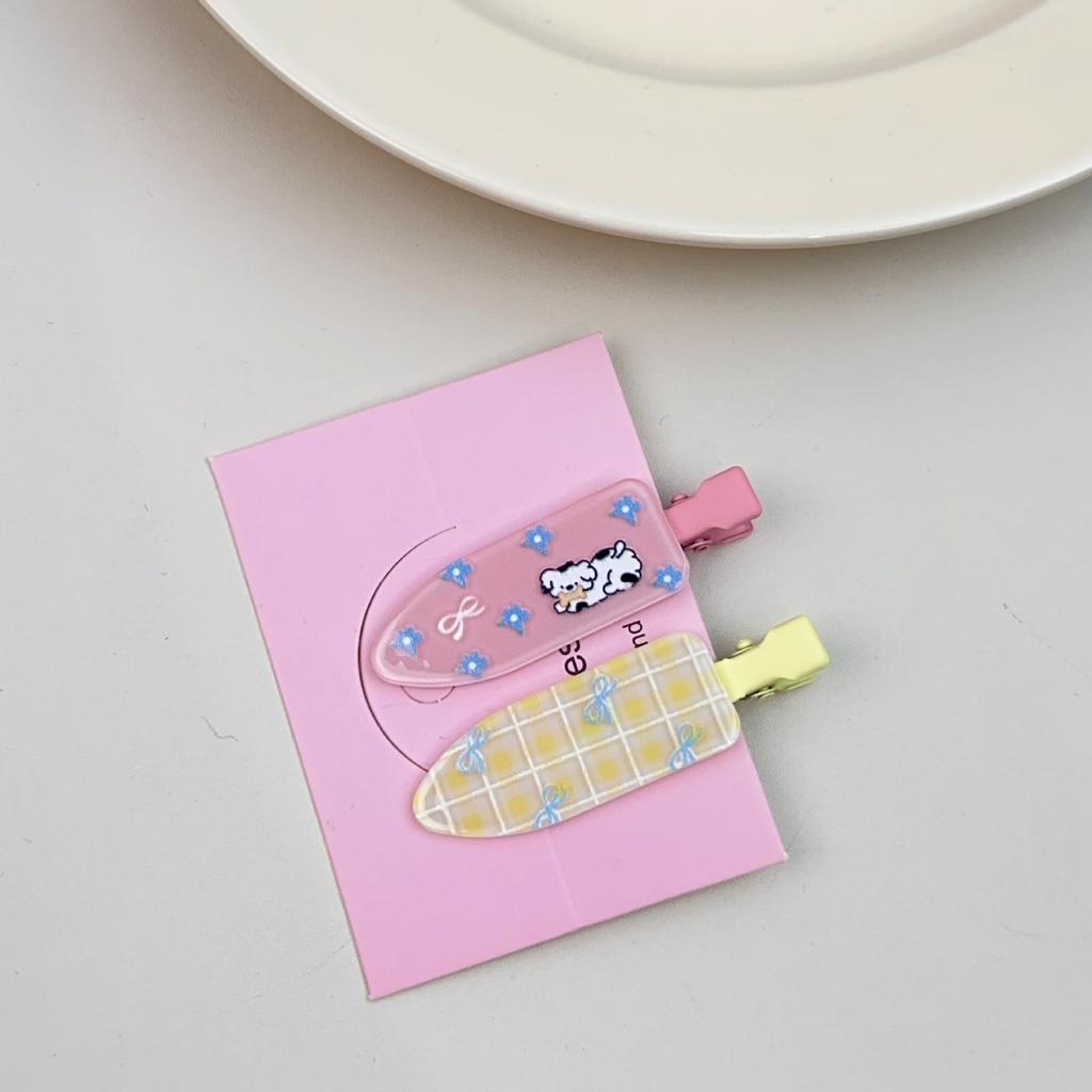 2/3/4 יחידות פשוט סאקורה ורוד קליפ שיער ללא תפרים סדין אצטט לנשים ללא כיפוף פוני קליפ סיכות ראש סיכות שיער כלי לעיצוב שיער