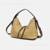 Z Home Summer Mini Retro Handmade Straw Bag Versatile Commuter Portable Crossbody Zipper Bucket Bag
