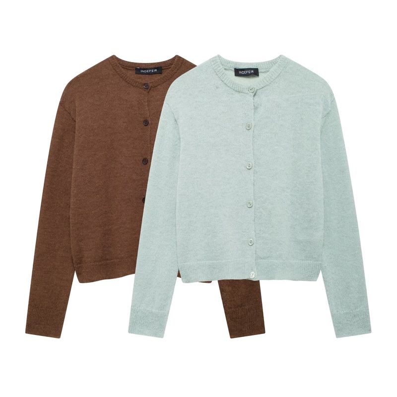 Kaslead New Arrival Women's Clothing Fashion Style Stylish Simple and Versatile Casual Thin Needle Knitting Outwear 5536124