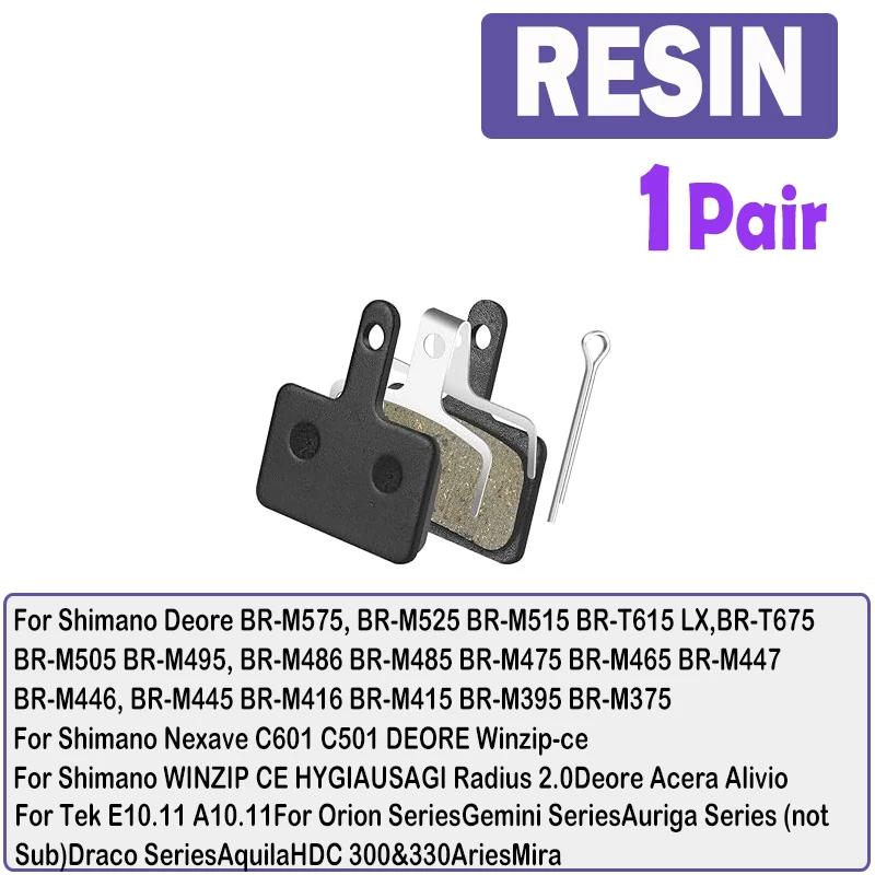 

TESNO Bike Resin Disc Brake Pads - Wear-resistant Hydraulic Brake Pads Compatible with SHIMANO B01S/B03S/B05S MTB Parts 1pair