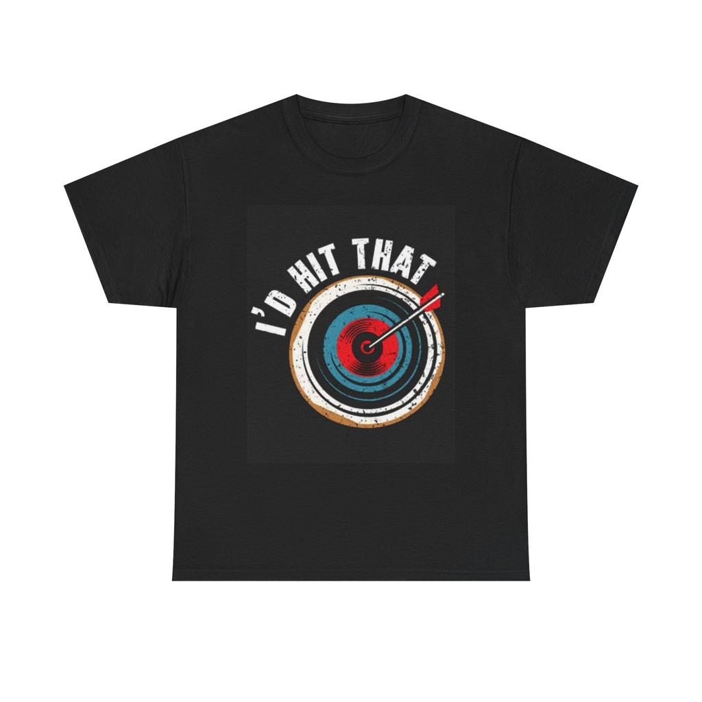 Id Hit That Graphic T Shirt Funny Archery Outdoors Hunting Unisex Heavy Cotton