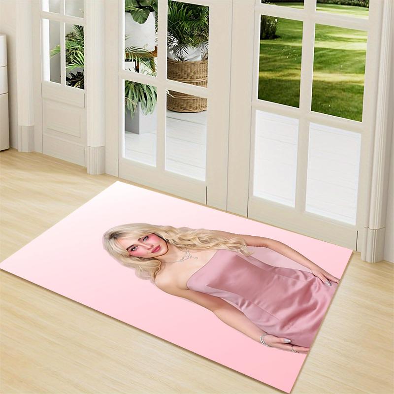 Blonde Pink Dress Carpet Rug Soft Washable Antislip Home Living Room Sofa Mats Personalized Christmas Rug