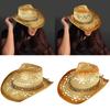 Western Straw Hat Handwoven Breathable Sun Hat Beach British Hat Elegant Wide Brimmed Straw Hat Panama Hat