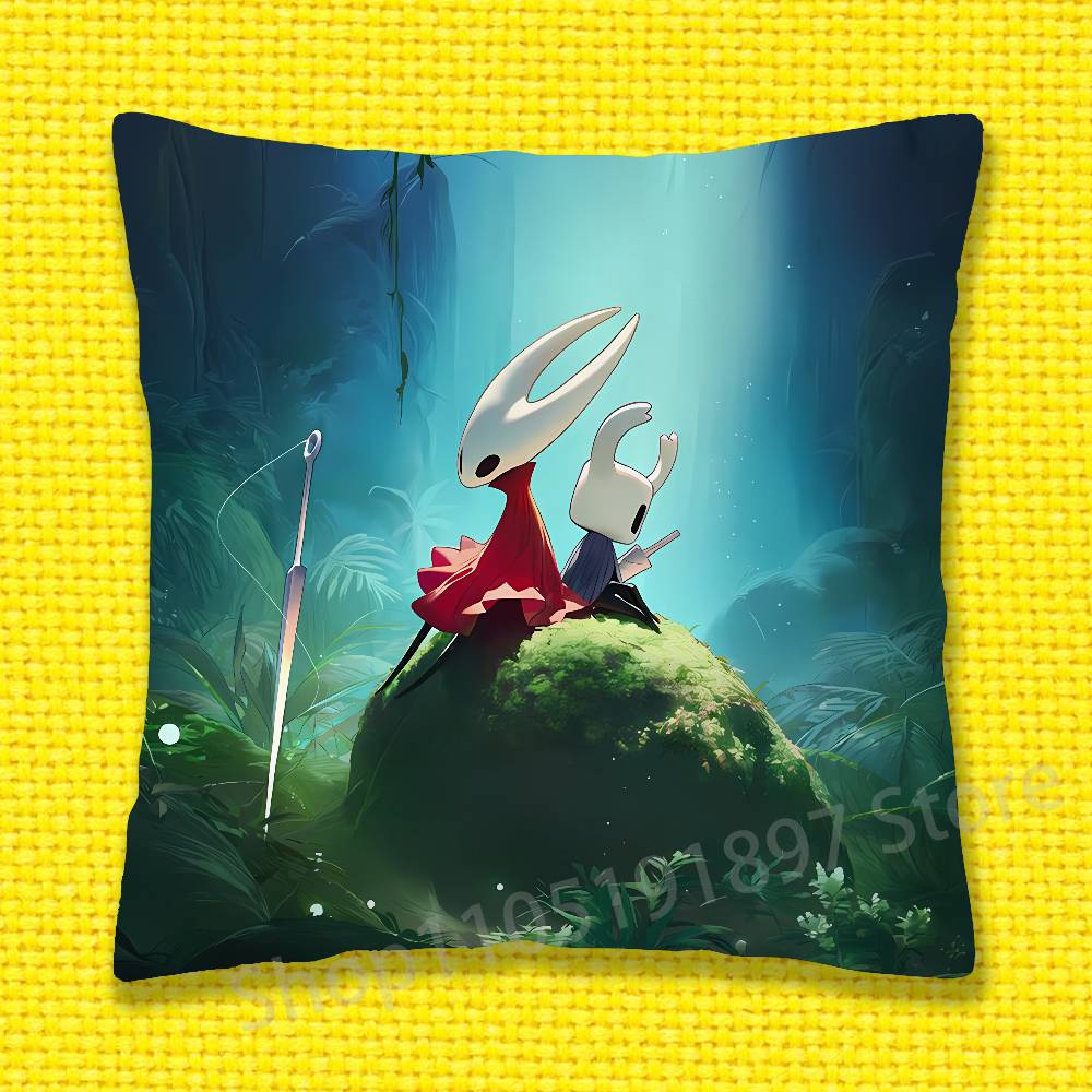 H-Hollow K-Knight Silksong Kissenbezug Für 30x30cm 40x40cm 45x45cm 50x50cm 55x55cm Quadratischer Sofakissenbezug Hülle