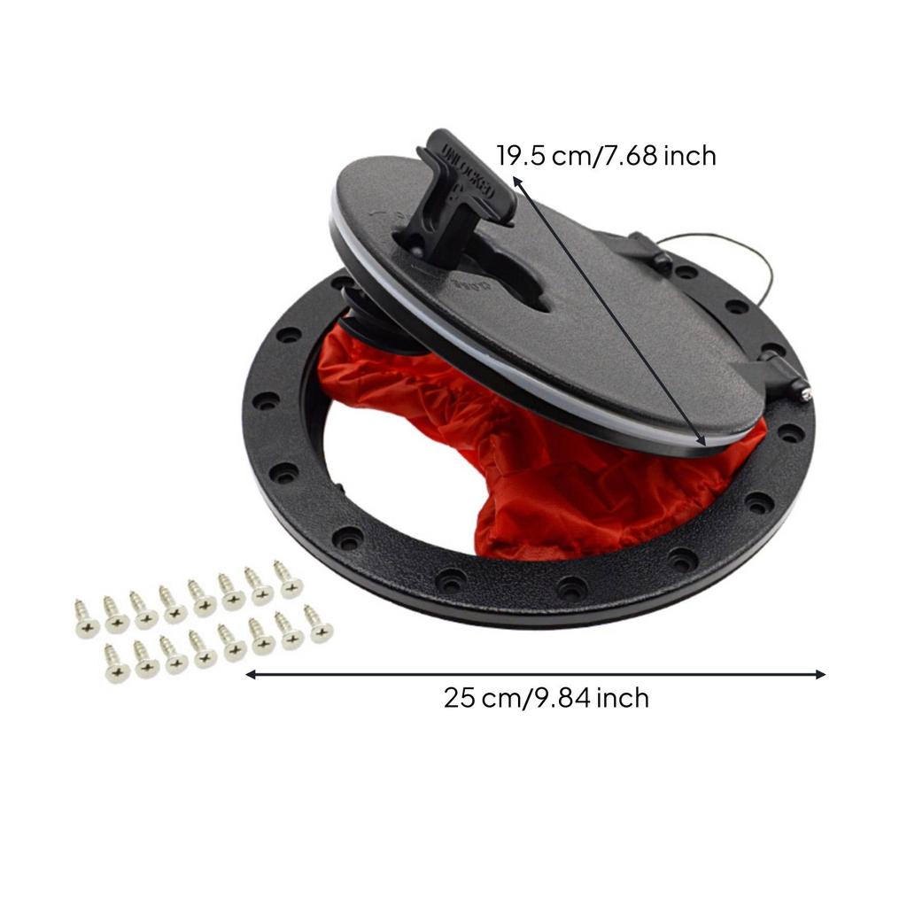 Deck Hatch with Storage Bag Easy To Install Kayak Compartment Cover Hinged for