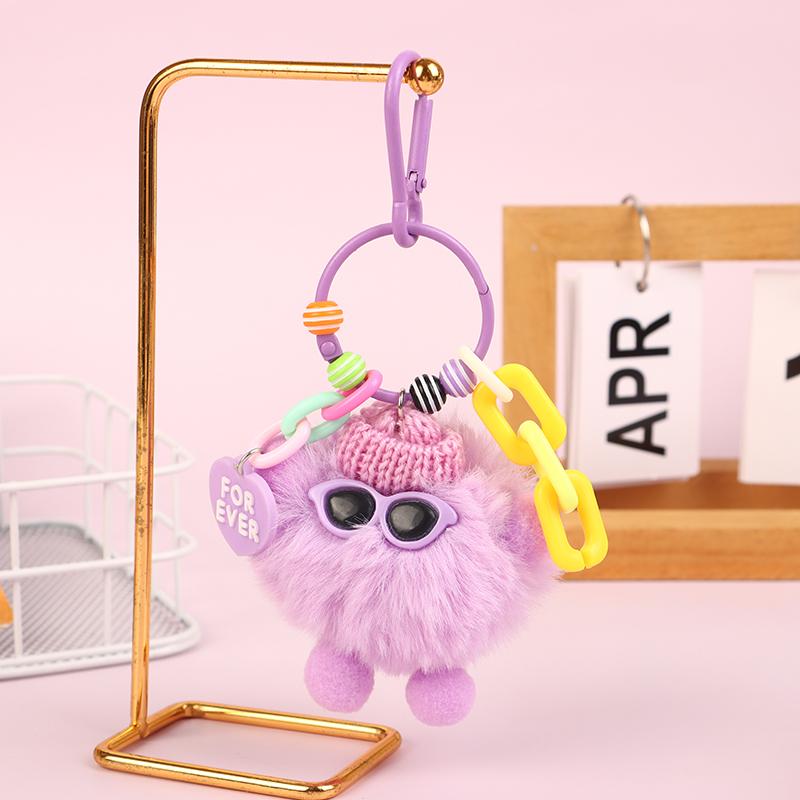 

Угольный шар, цветная сумка, плюшевый брелок, имитация плюша, кулон, кулон для волос фиолетовый