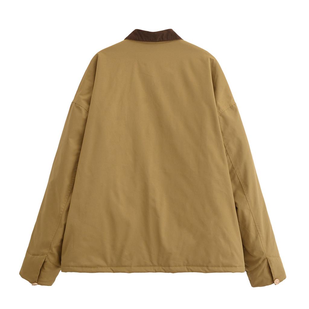 Autumn new women's clothing, wind design loose khaki contrasting jacket cotton jacket