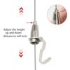 10 Stück Metall Kunstgalerie Aufhänger, Verstellbare Drahtseil Aufhänger für 1mm-2mm Kabel, Sicheres Verriegelndes Bilderschienen Aufhängesystem