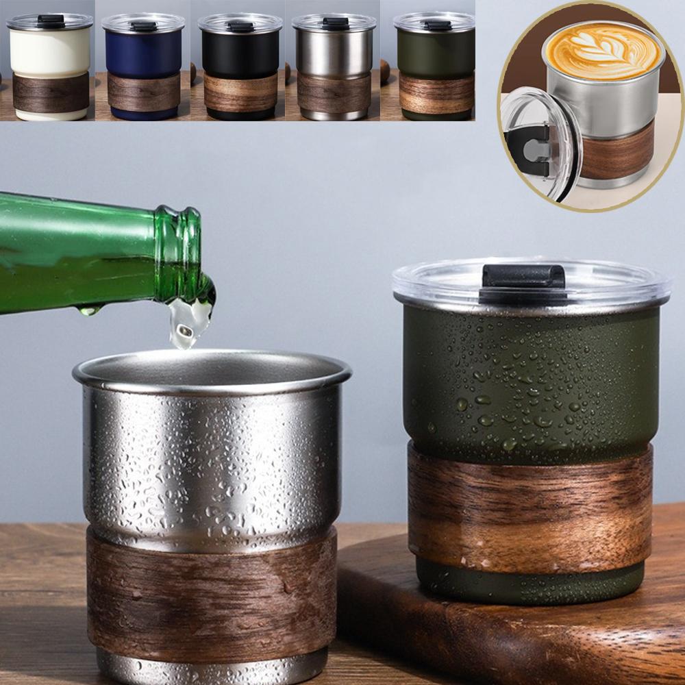 

300ml Camping Coffee Cup Steel Camp Mug with Lid Portable Heat Resistant for Outdoor Picnic Camping Fishing Travel Water Bottle темно-синий