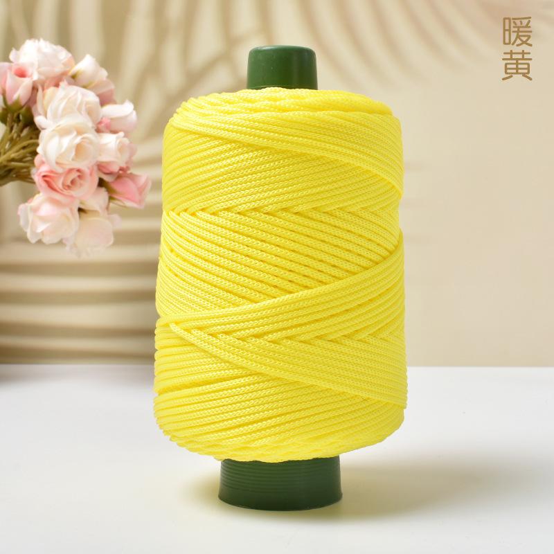 Light-Weight Ice Silk Yarn for Summer DIY Hand-Woven Sun Hat Bag Shoes Cushion Craft Rope Hollow Wool Crocheting Cushion