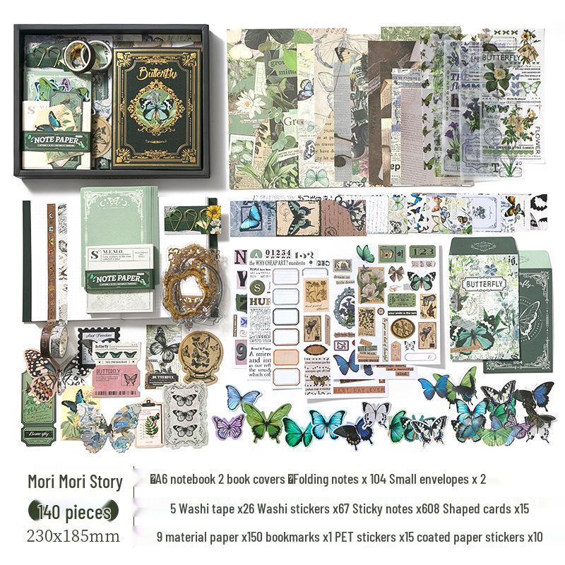 Yihe Retro Journal Gift Set: High-Value Stickers, Memo Pads, and DIY Literary Journal Book.