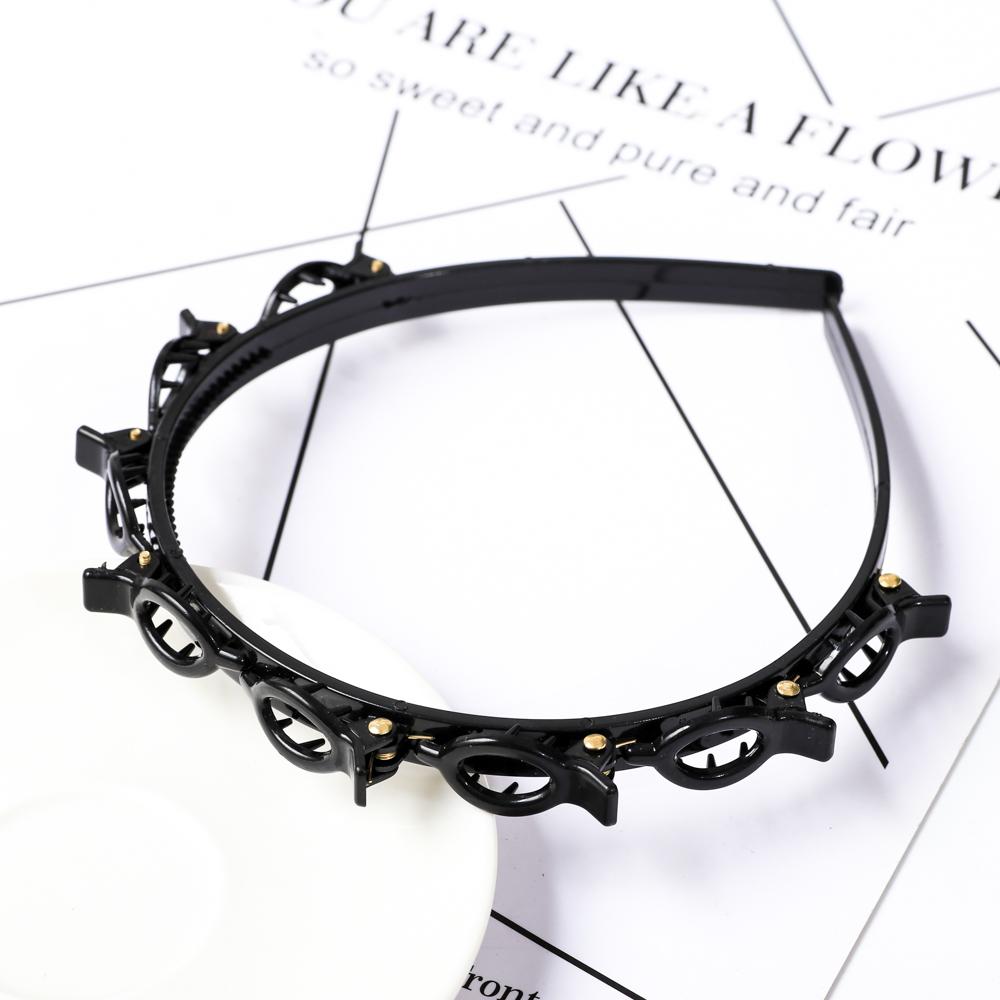 Double Layer Bands Clip Hairbands Fashion Plastic Braided Headband Punk New Knitting Womens Headwear Hair Accessories Pearl