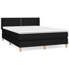 Lit avec matelas - Maison Exclusive - 140x190 cm - Tête de lit réglable - Tissu noir - 2 places