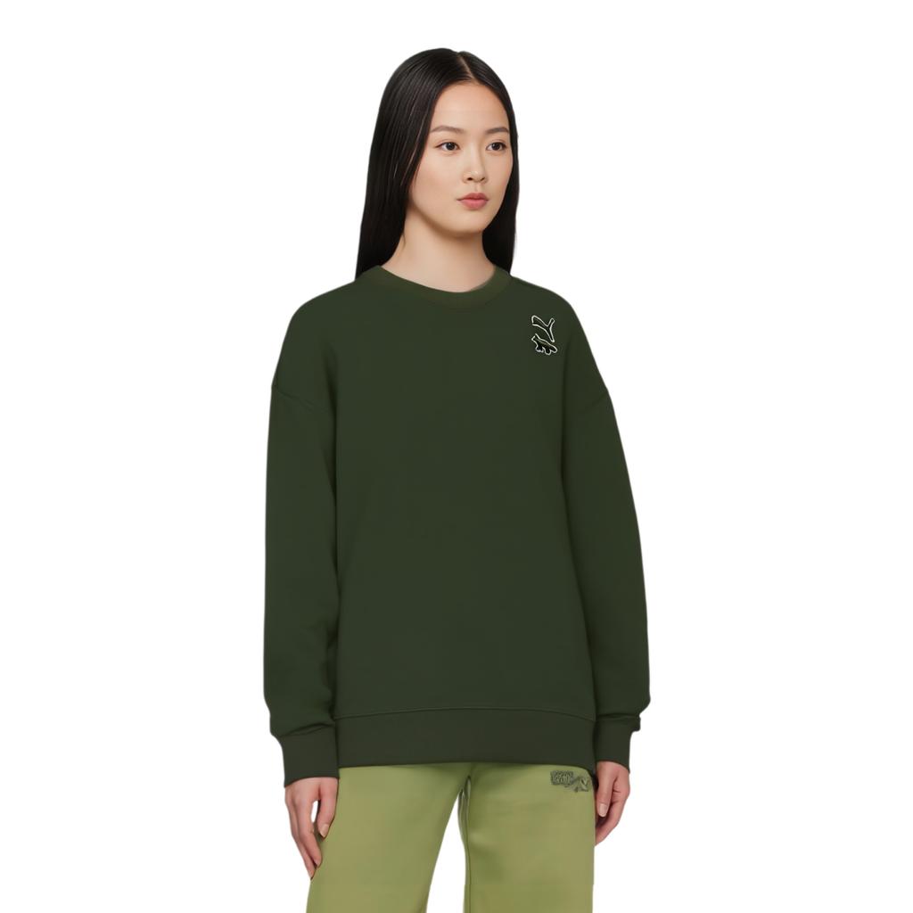 PUMA X Maison Kitsune Maison Kitsune Sweatshirts Unisex Green Crew Neck Moderate Regular 532324-94
