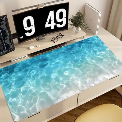 Large Gaming Mouse Pad,artistic Pattern of Sunlight Shining On Sea Water,rubber Non-slip Table Pad,perfect for Office and Gamers