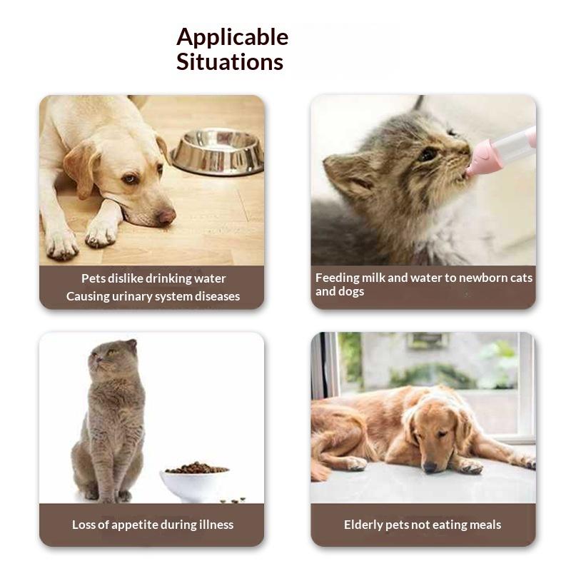 Small Pet Feeding Device Puppy Kitten Nursing Bottle Silicone Nipple Pet Milk Feeder For Small Dogs Cats Newborn Pet Feeding