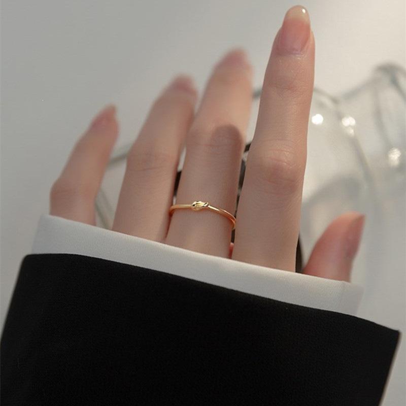 Inele deschis din argint sterling 925 pentru femei - Design Small Obsession, la modă și unic, pentru degetul arătător sau degetul mic