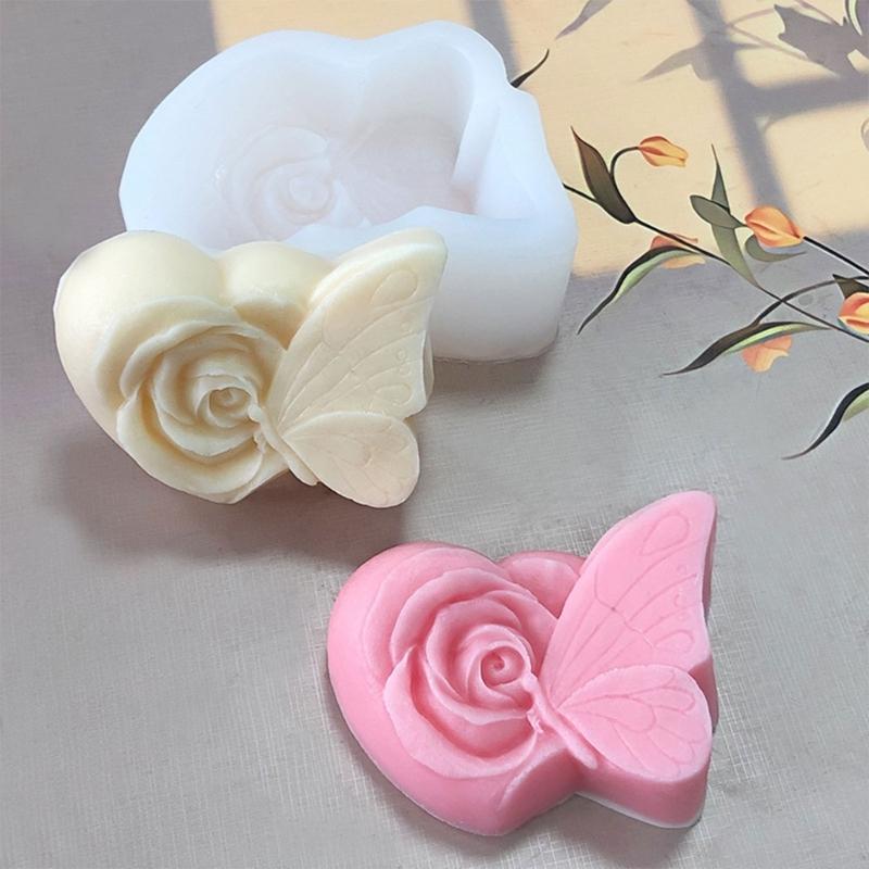 Butterfly Silicones Mould Flower Butterfly Candle Molds Baking Molds Casting Mould Craft Supplies for Cake Decorations