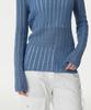 MUSINSA STANDARD WOMAN Women'S Flat Yarn Vertical Crochet Crew Neck Knit [Light Blue]