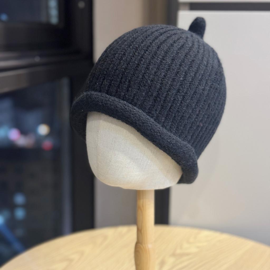 Korean Style Autumn and Winter Handmade Face Showing Small Basin Hat Cycling Ear Protection Cold Proof Woven Bucket Hat