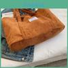 Pure Color Corduroy Shoulder Bag With Inner Pouch For Autumn Winter Fashion