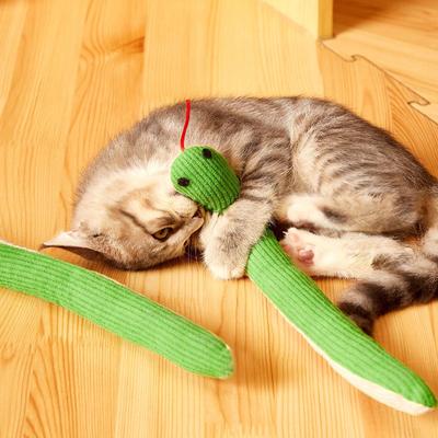 Cat Toy Snake, 2pcs Crinkle Sound Toy Soft Linen, Interactive Kitten Exercise Kick Toy for Indoor Cats 16.5 Inch (Approx. 42cm)