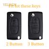 2/3 Button Key Case Cover For Citroen C-Crosser C3 C4 Picasso Berlingo Case For Peugeot Partner Tepee 207 307 308 407 Keychain