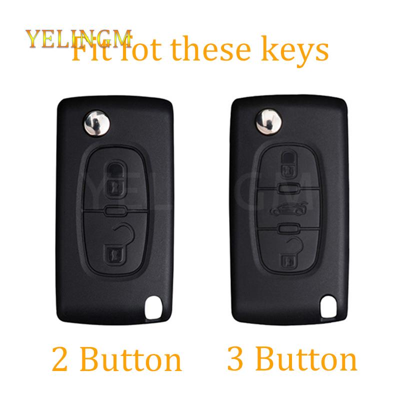 2/3 Button Key Case Cover For Citroen C-Crosser C3 C4 Picasso Berlingo Case For Peugeot Partner Tepee 207 307 308 407 Keychain