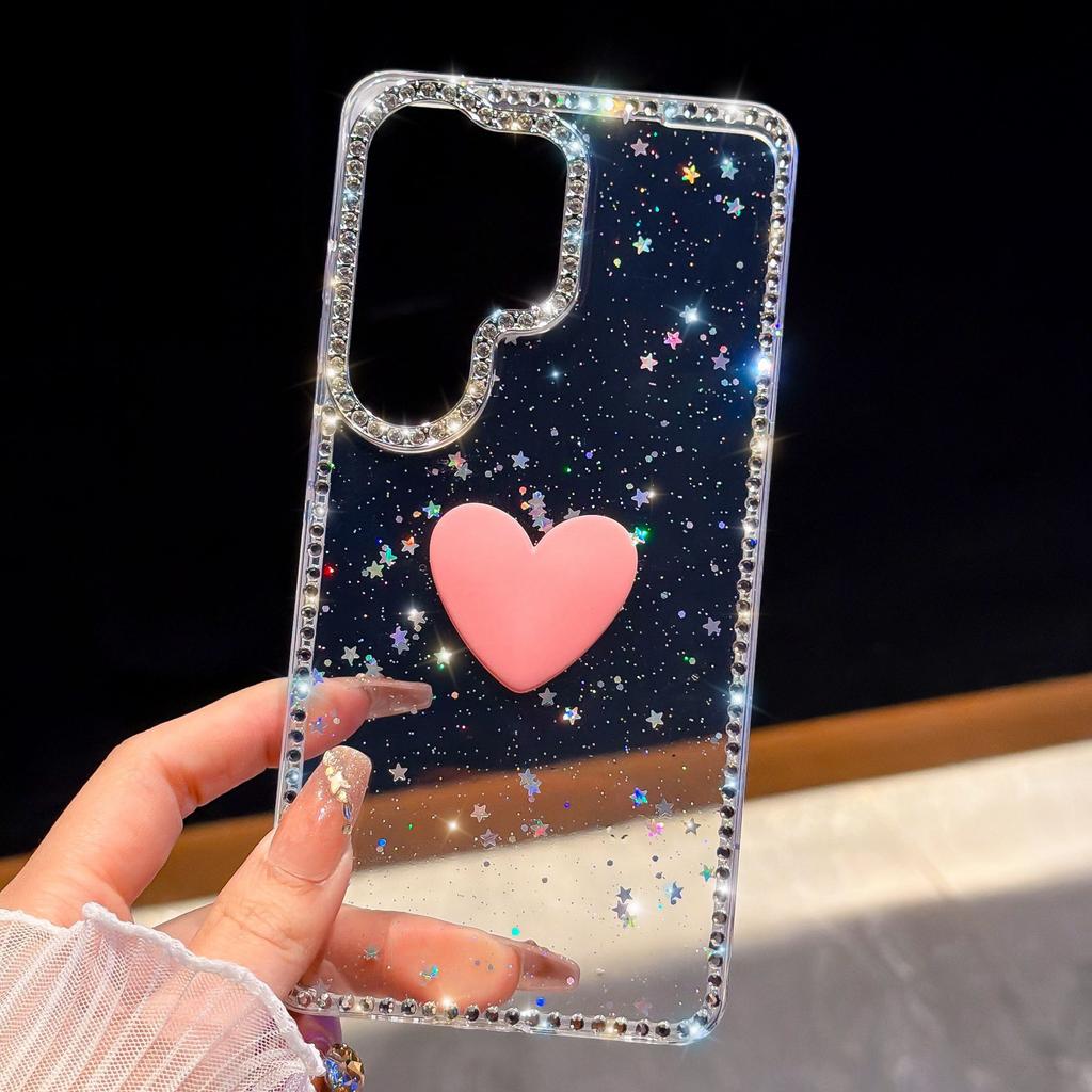 Korean Flash Diamond Samsung S11Ultra Mobile Phone Case Apple 11Promax Color Big Love Protective Case