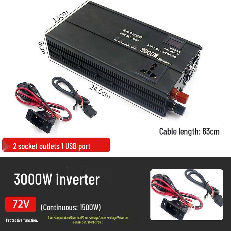 High-Power Electric Bike & Tricycle Inverter: 48V/60V/72V To 220V Universal Converter