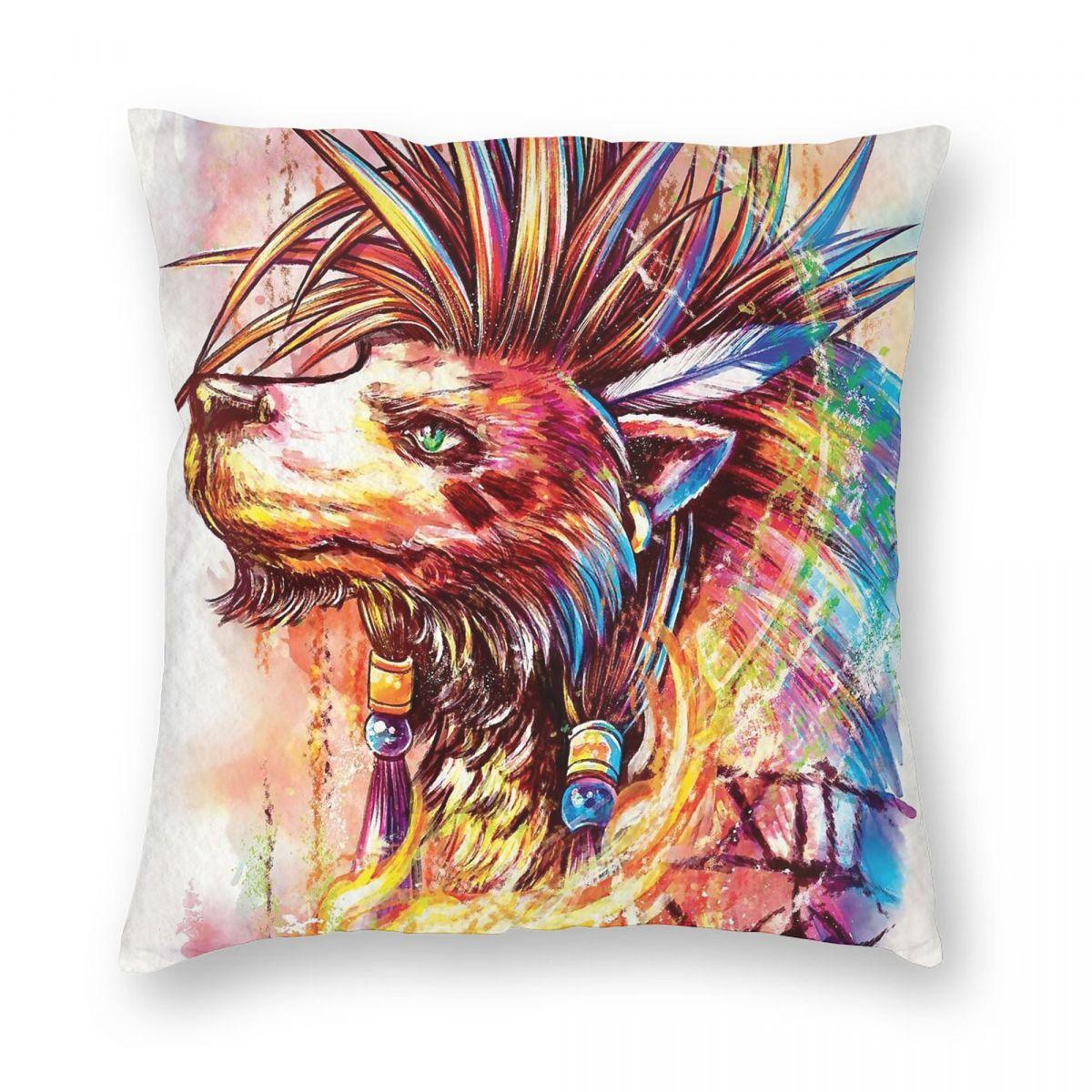 

Final Fantasy Nanaki Red XIII Square Pillowcase Polyester Linen Velvet Printed Zip Throw Pillow Case Home Cushion Cover 18 30cmx30cm