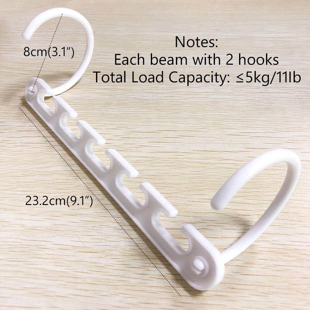 8 4 2 1 ABS Plastic Magic Wonder Hangers Closet Space Saver Smart Organizer Clothes With 2 Hooks