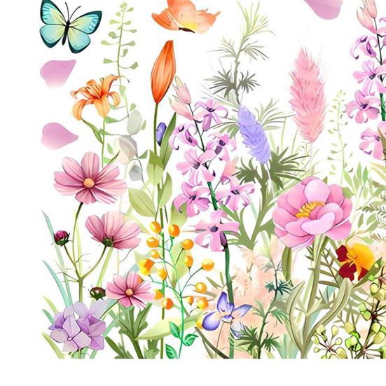 Naklejki Okienne Wiosna Lato Polne Kwiaty Motyl Kwiatowe Naklejki Okienne Samoprzylepne Naklejki PVC do Domu Imprezy Witryny Sklepowej Drzwi Szklane Dekoracja