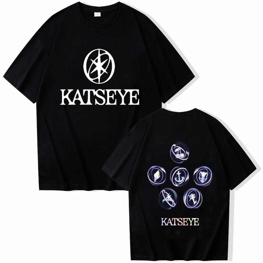 Fashion Katseye Chaos Graphic Tshirt Women Unisex Short Sleeve Tee Kpop Band Gril Group KATSEYE Printed Tshirt Clothing