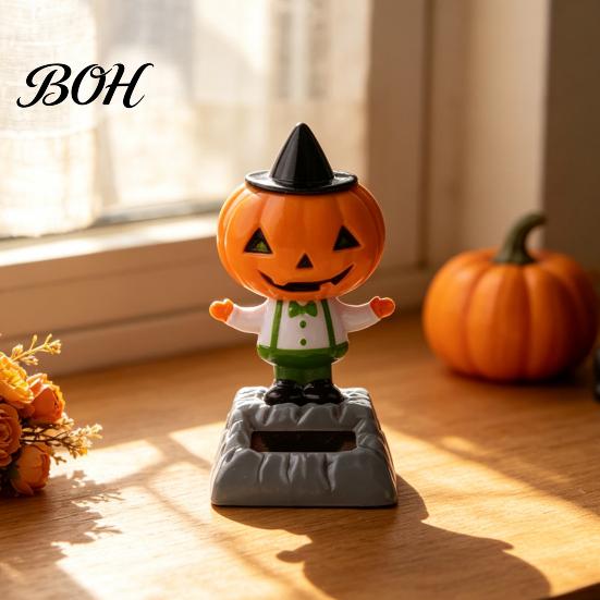 Kompakte Desktop-Urlaubsdekorationen Solar-Tanzende Kürbispuppe, Halloween-Auto-Armaturenbrett-Dekoration, Gruselige Geist-Dekorative Schüttel-Figuren Figur