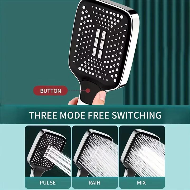 3 Mode Adjustable High Pressure Shower Head Handheld Large Flow Water Saving Pressurized Shower Head Mixer Bathroom Accessories