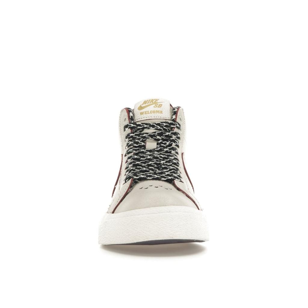 Nike Welcome Skateboarding X Zoom Blazer Mid SB Casa Welcome Madrid Men Sneakers Cream Sail Dark-Beetroot FQ0795-100