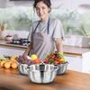3PCS Heavy Duty Kitchen Strainers Stainless Steel 28Cm For Draining Pasta, Spaghetti, Veggies, Fruits, Dishwasher Safe-B61B