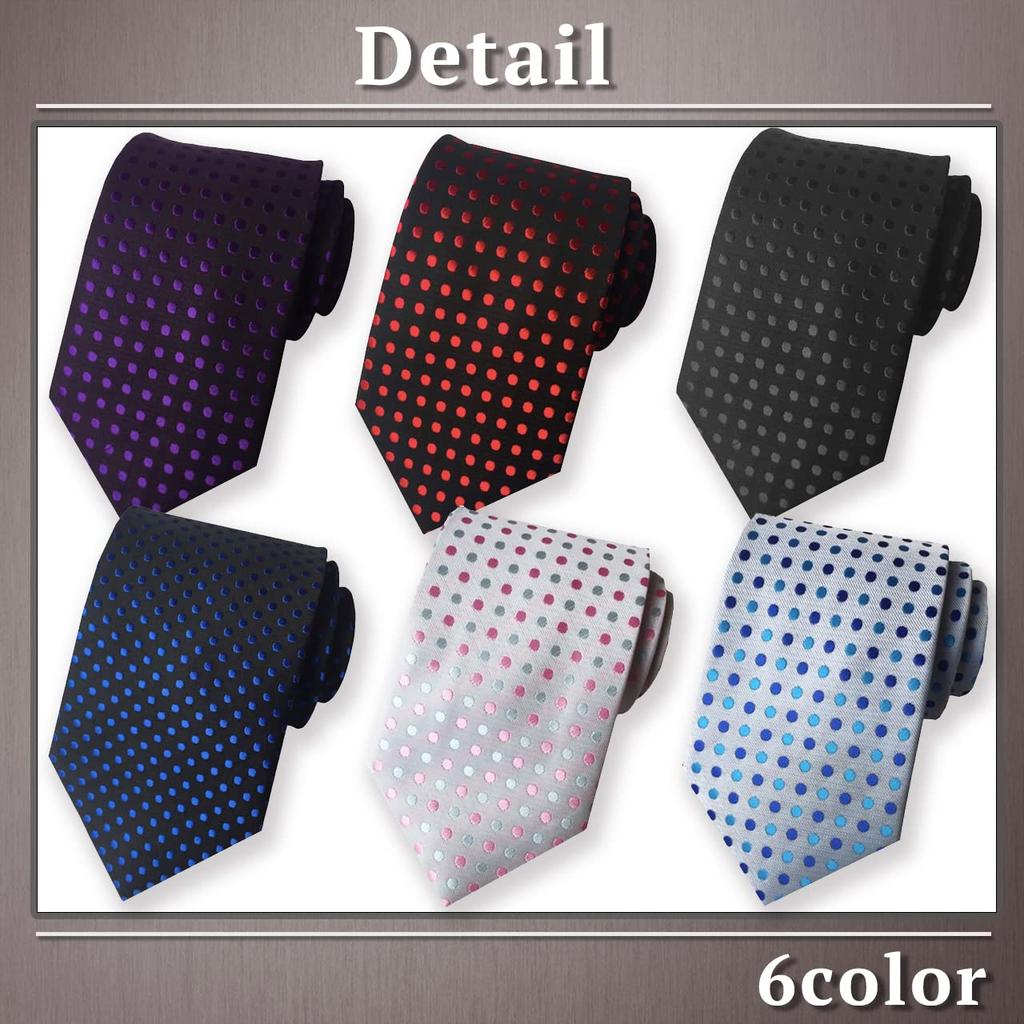 ONE LIMITATION Men's Dot Solid Necktie (NK003, Black) - Suitable for Business and Casual Wear.
