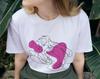 Abstract Art T Shirt Woman Drawing and One Line / %100 Cotton