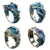 Lightweight Resin Ring Wave for Women, Ocean Inspired Chunky Statement Ring, Non Jewelry Tarnish Open Adjustable Fashion Summer Vacation Beach